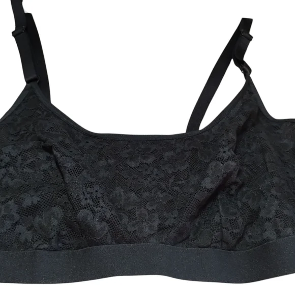 Auden Black Floral Lace Bra Size Large NWT - Picture 2 of 6